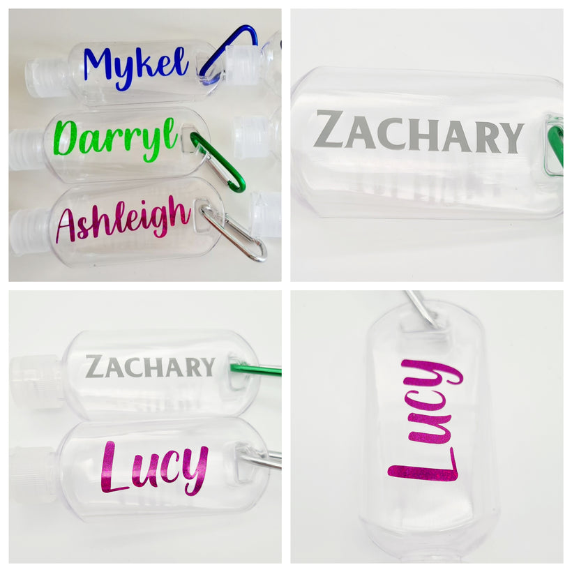 Travel bottles with clip