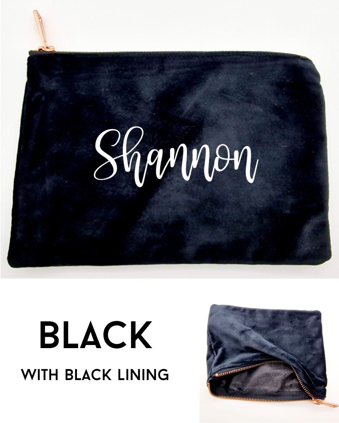 Velvet makeup bags