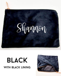 Velvet makeup bags