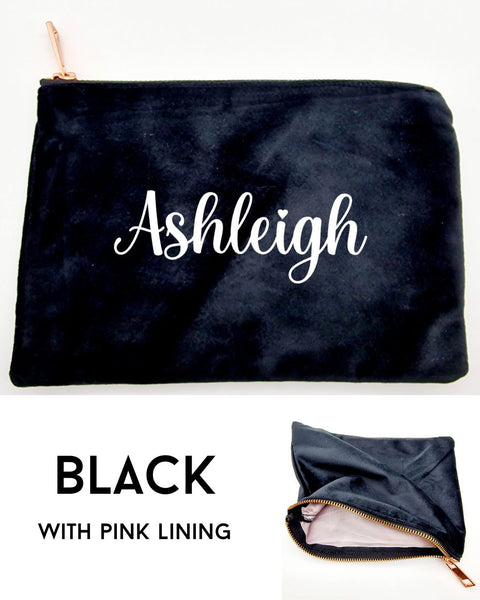 Velvet makeup bags