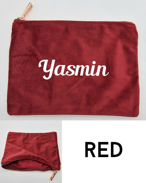 Velvet makeup bags