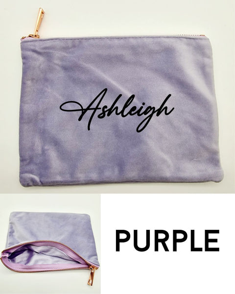 Velvet makeup bags