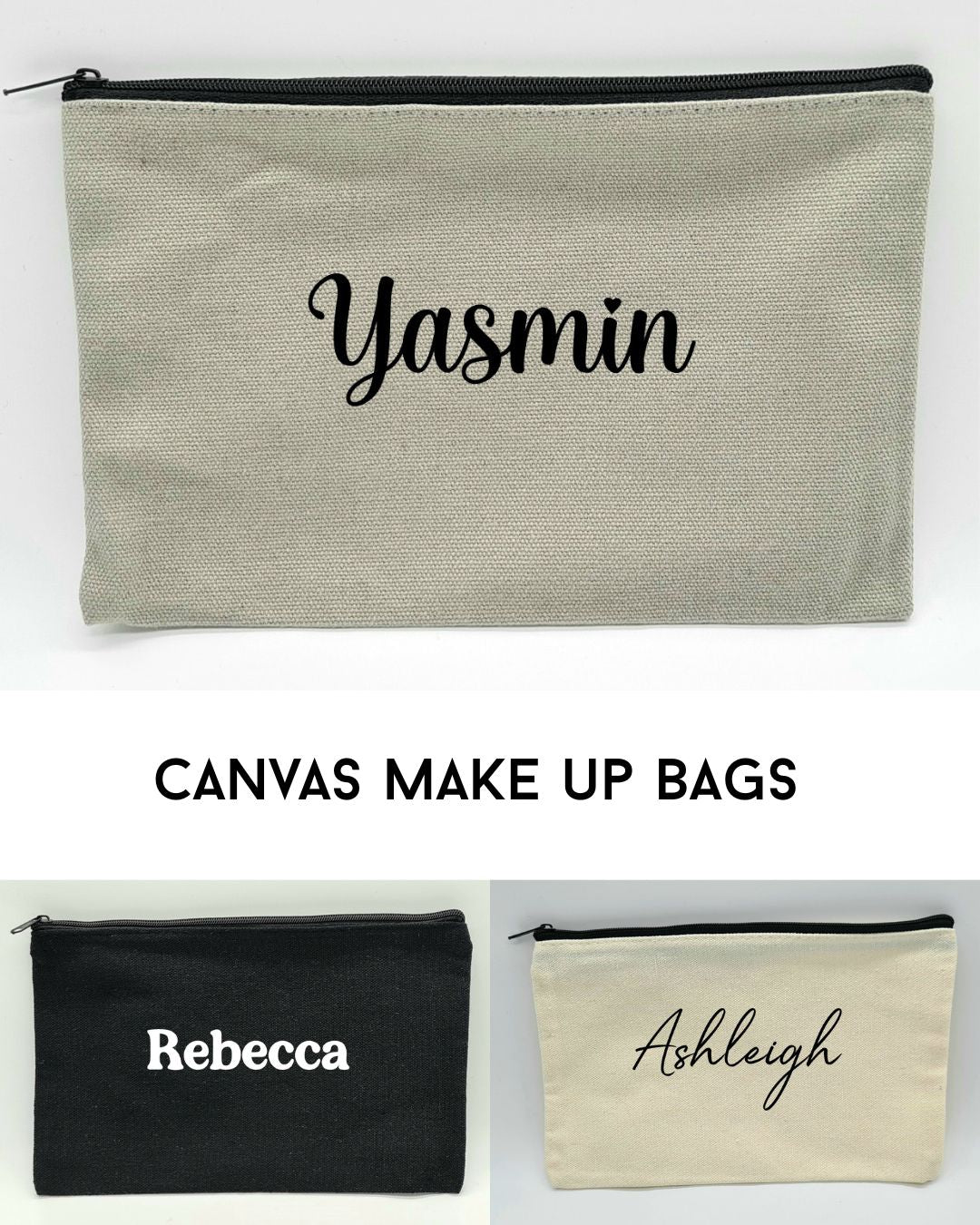 Canvas makeup bags