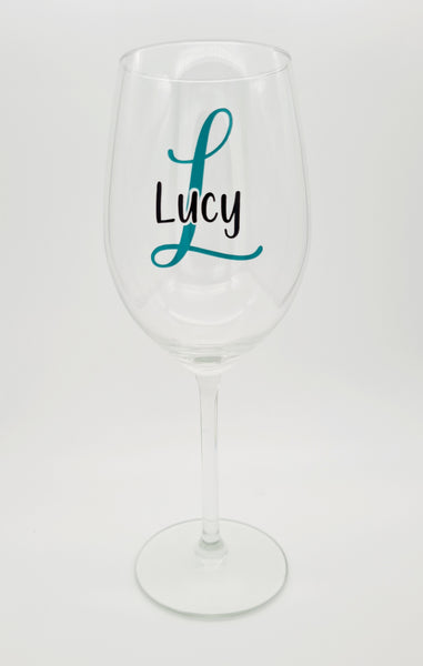 Initial personalised wine glass