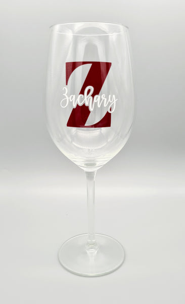 Initial personalised wine glass