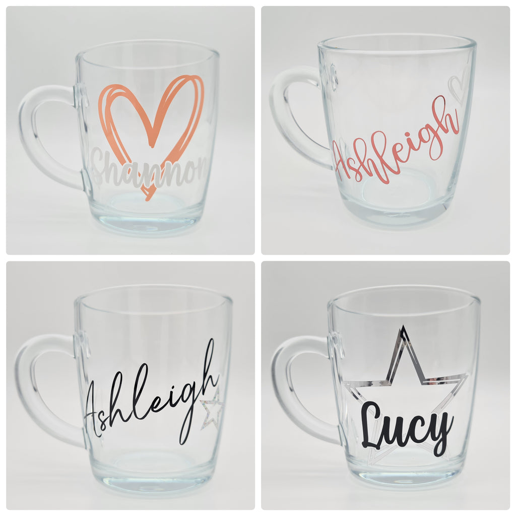Personalised mug (clear glass) – DS Custom Crafting