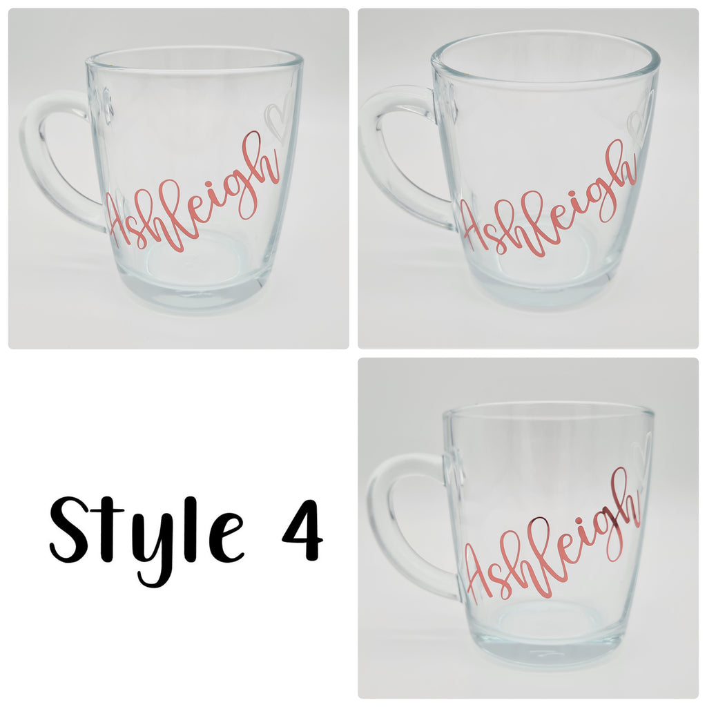 Personalised mug (clear glass) – DS Custom Crafting